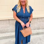 All American Charm Denim Midi Dress - The Pink Pineapple 850