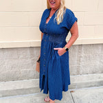All American Charm Denim Midi Dress - The Pink Pineapple 850