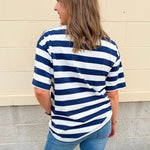 All - American Coastal Stripe Statement Tee - The Pink Pineapple 850
