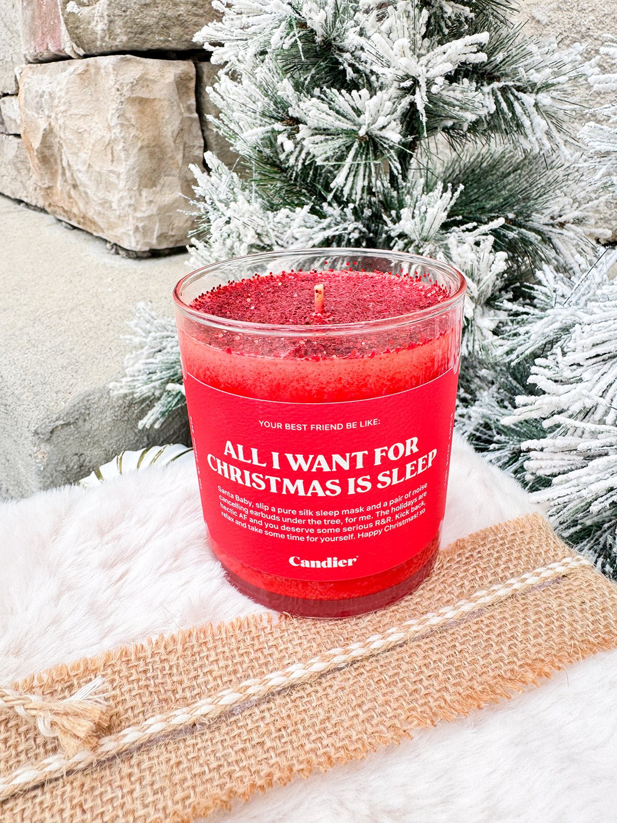 All I Want For Christmas is Sleep Candle - The Pink Pineapple 850