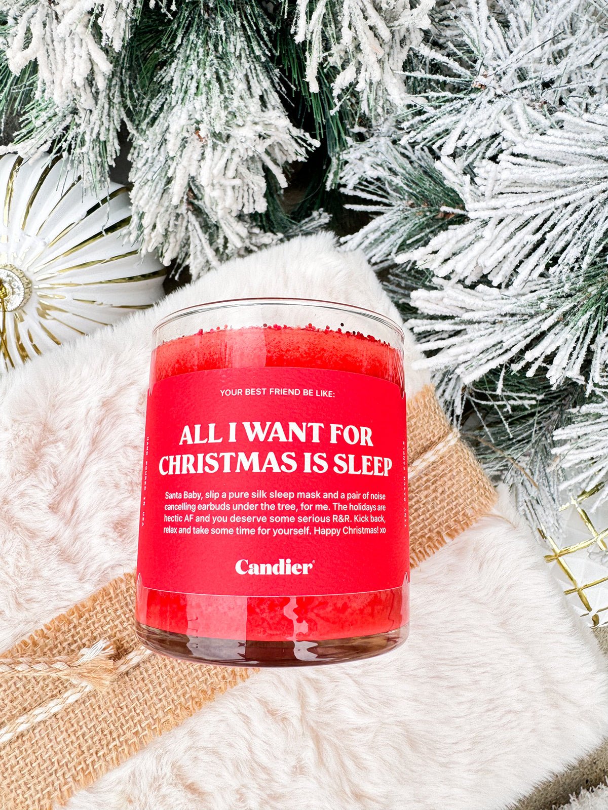 All I Want For Christmas is Sleep Candle - The Pink Pineapple 850