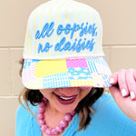 “All Oopsies No Daisies” Yellow Striped Trucker Hat - The Pink Pineapple 850