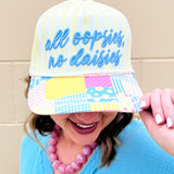 “All Oopsies No Daisies” Yellow Striped Trucker Hat - The Pink Pineapple 850
