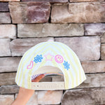 “All Oopsies No Daisies” Yellow Striped Trucker Hat - The Pink Pineapple 850