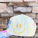 “All Oopsies No Daisies” Yellow Striped Trucker Hat - The Pink Pineapple 850
