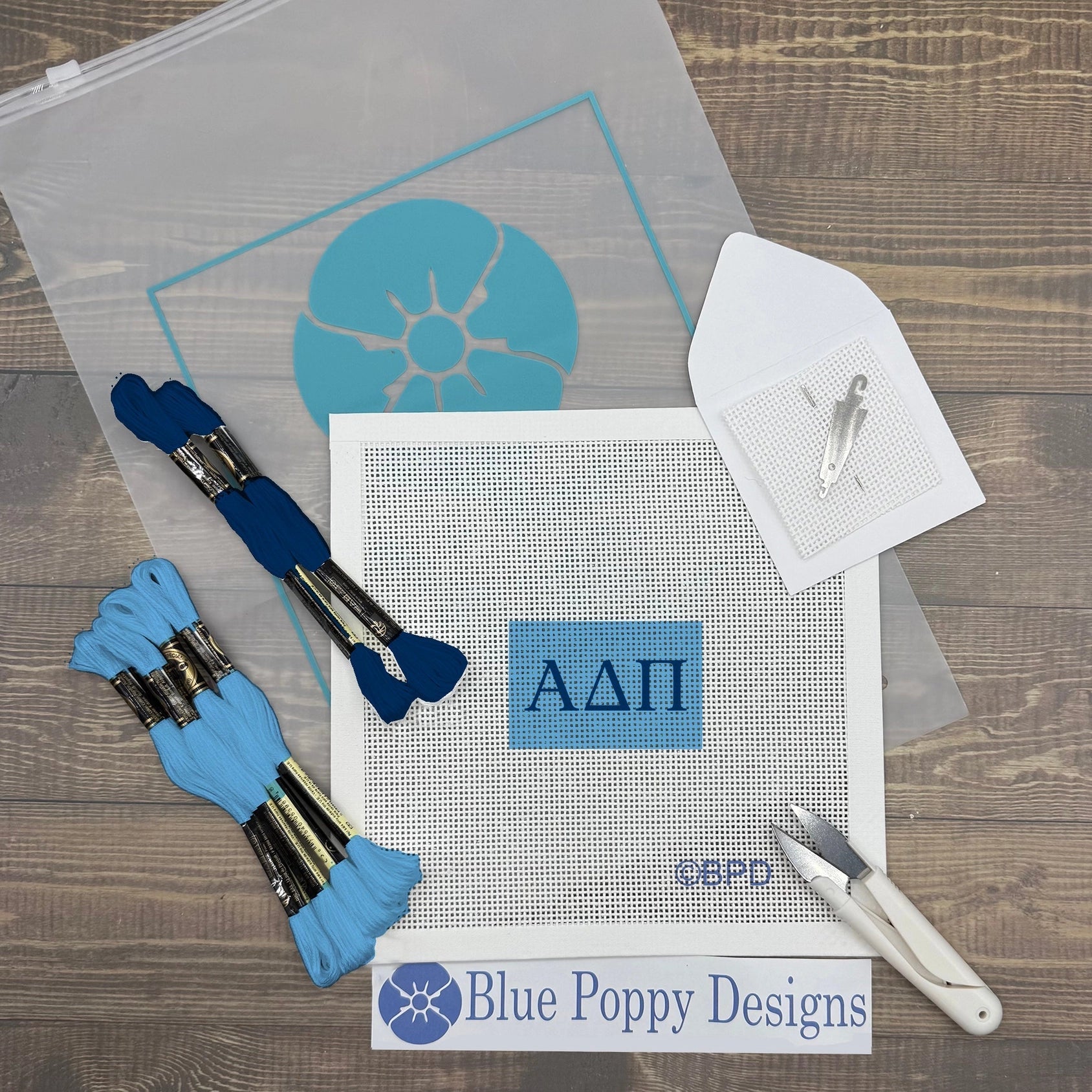 Alpha Delta Pi 3x2 Needlepoint Kit - The Pink Pineapple 850