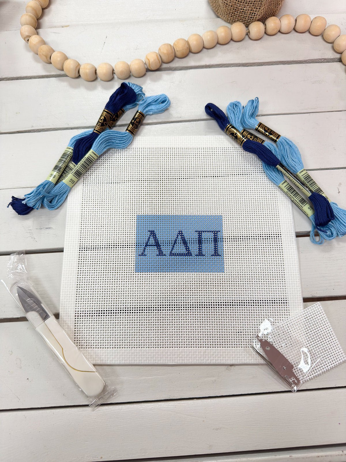 Alpha Delta Pi 3x2 Needlepoint Kit - The Pink Pineapple 850