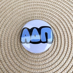 Alpha Delta Pi Blue Bubble Letters Button Pin - The Pink Pineapple 850