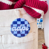 Alpha Delta Pi Blue Checkered Button Pin - The Pink Pineapple 850