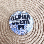 Alpha Delta Pi Blue Floral Button Pin - The Pink Pineapple 850