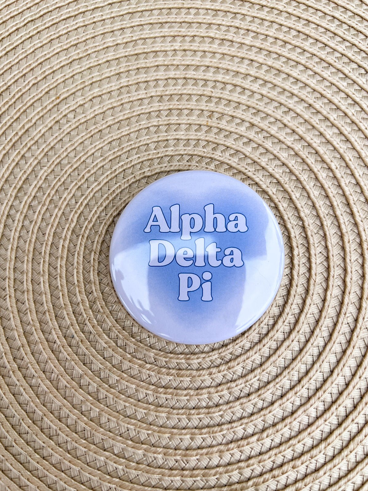Alpha Delta Pi Blue Heart Button Pin - The Pink Pineapple 850