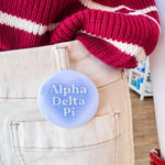 Alpha Delta Pi Blue Heart Button Pin - The Pink Pineapple 850