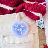 Alpha Delta Pi Blue Heart Button Pin - The Pink Pineapple 850