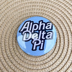 Alpha Delta Pi Blue Statement Letter Button Pin - The Pink Pineapple 850