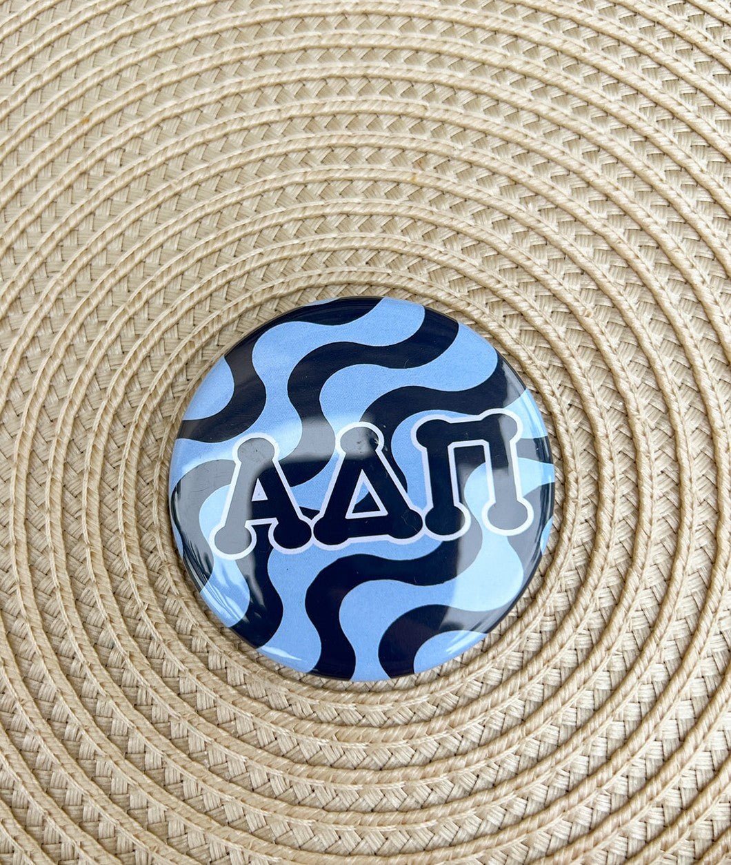 Alpha Delta Pi Blue Wave Button Pin - The Pink Pineapple 850