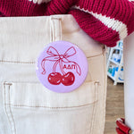 Alpha Delta Pi Cherry Button Pin - The Pink Pineapple 850