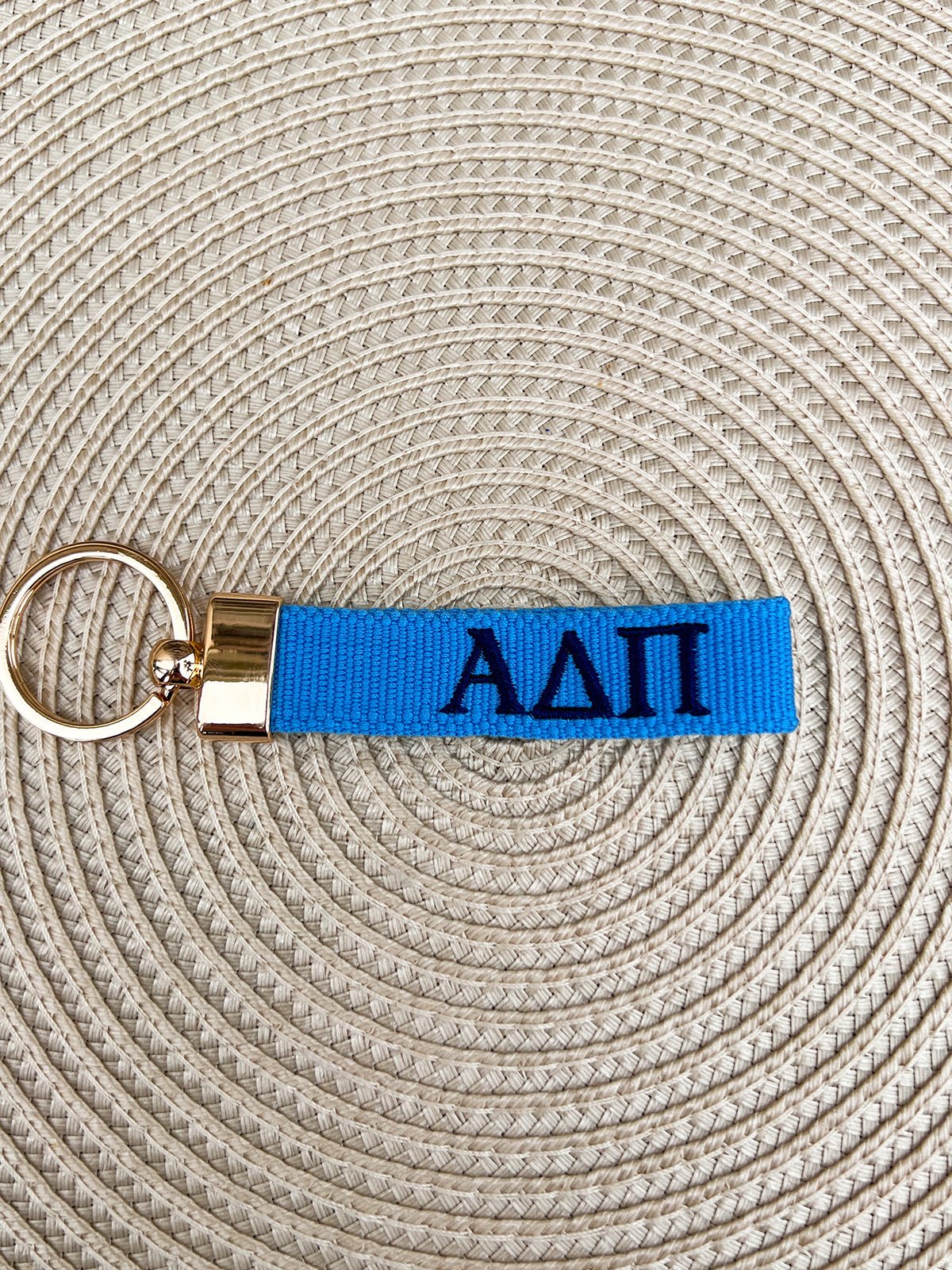 Alpha Delta Pi Embroidered Keychain - The Pink Pineapple 850