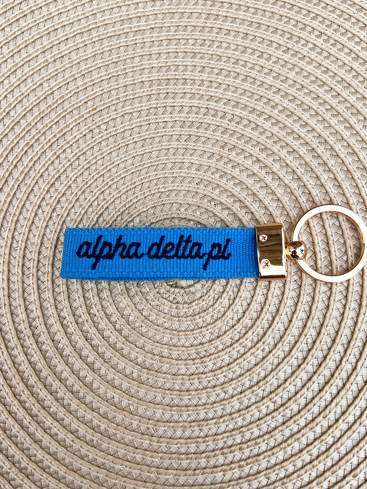 Alpha Delta Pi Embroidered Keychain - The Pink Pineapple 850