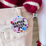 Alpha Delta Pi Gemstone Button Pin - The Pink Pineapple 850