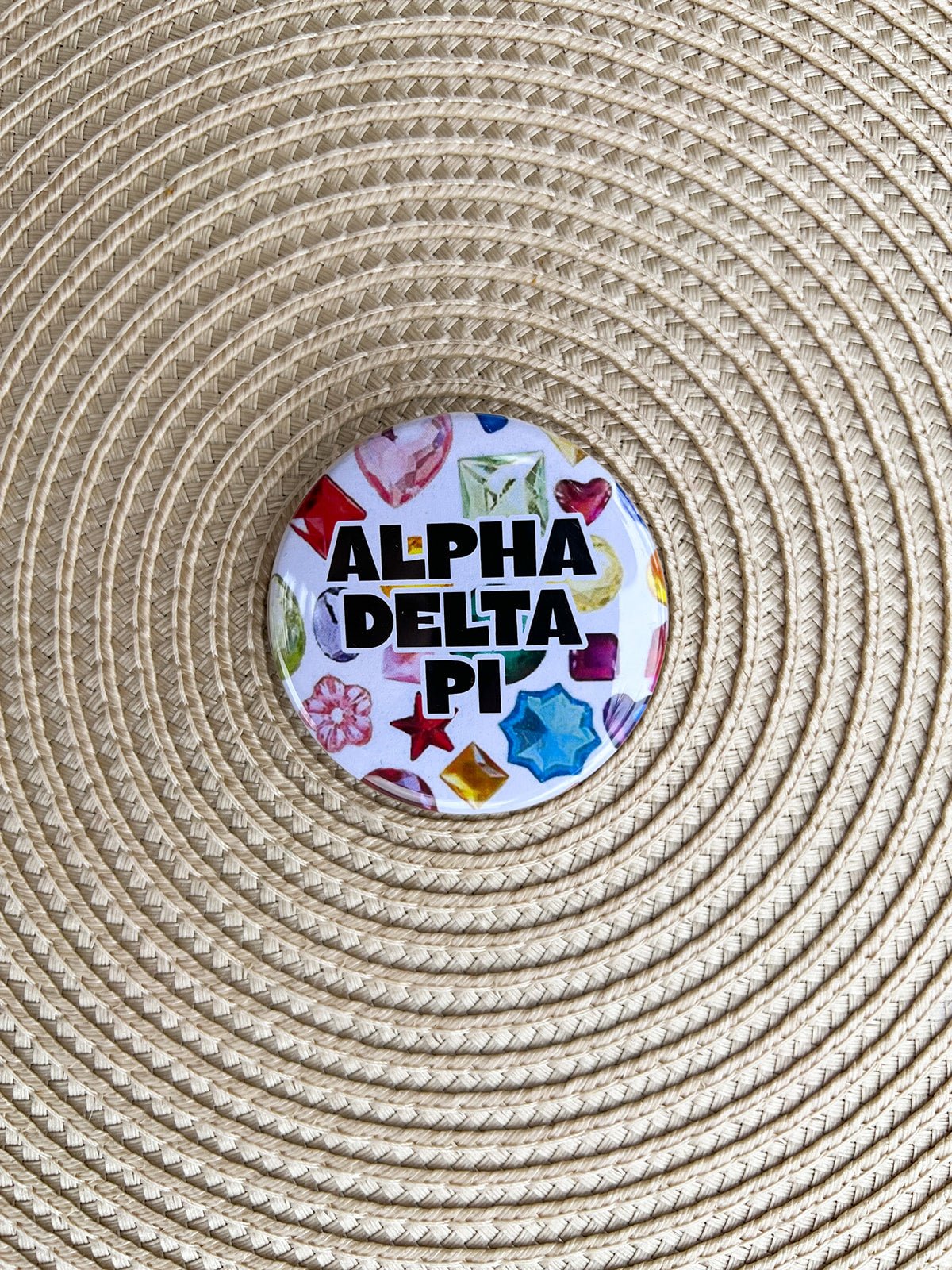 Alpha Delta Pi Gemstone Button Pin - The Pink Pineapple 850