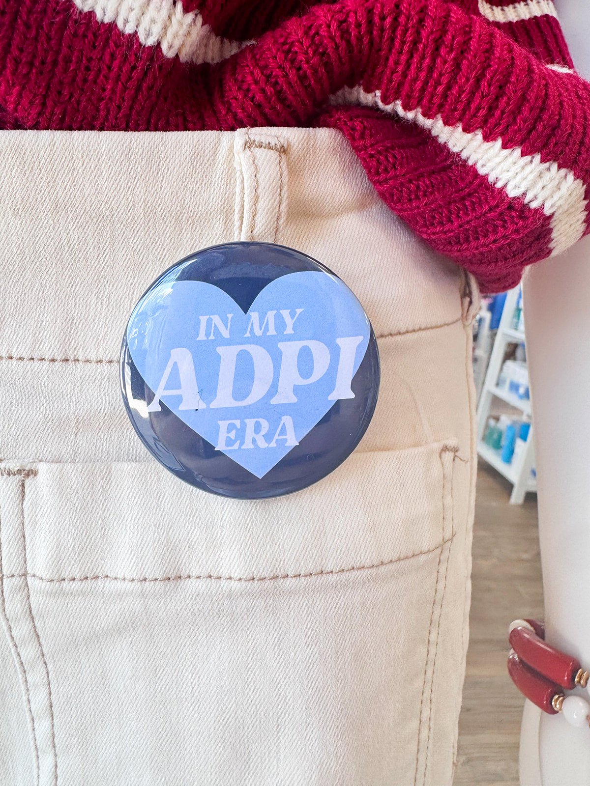 Alpha Delta Pi In My Era Button Pin - The Pink Pineapple 850