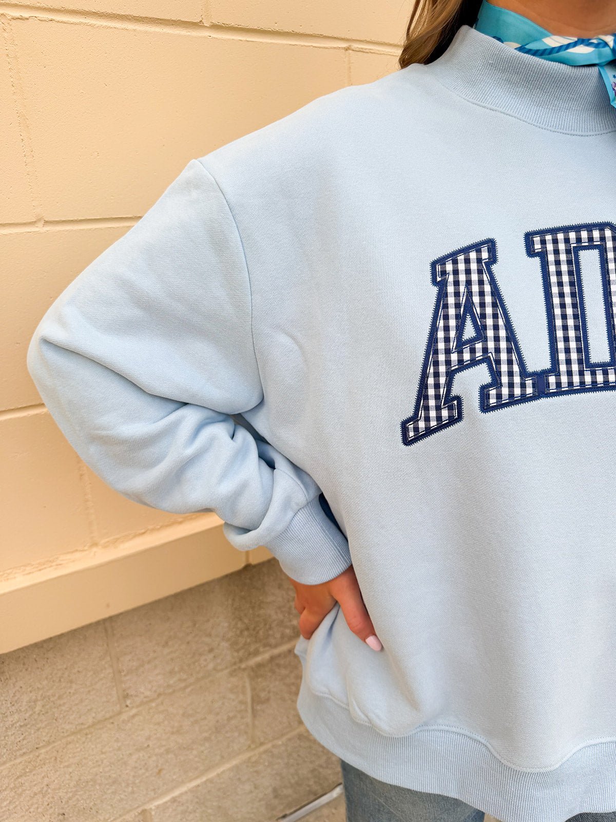 Alpha Delta Pi Mock Neck Crewneck - The Pink Pineapple 850