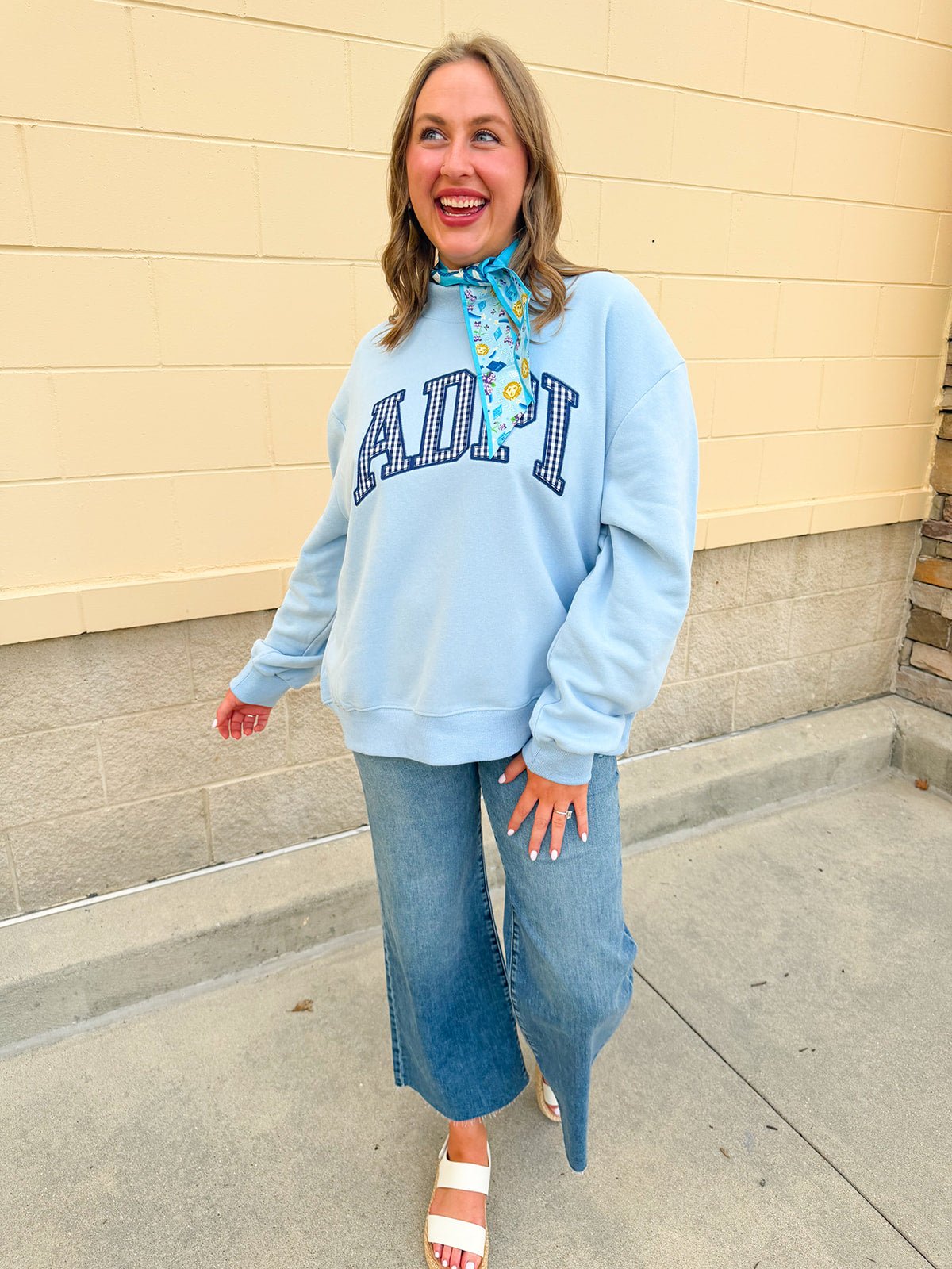 Alpha Delta Pi Mock Neck Crewneck - The Pink Pineapple 850