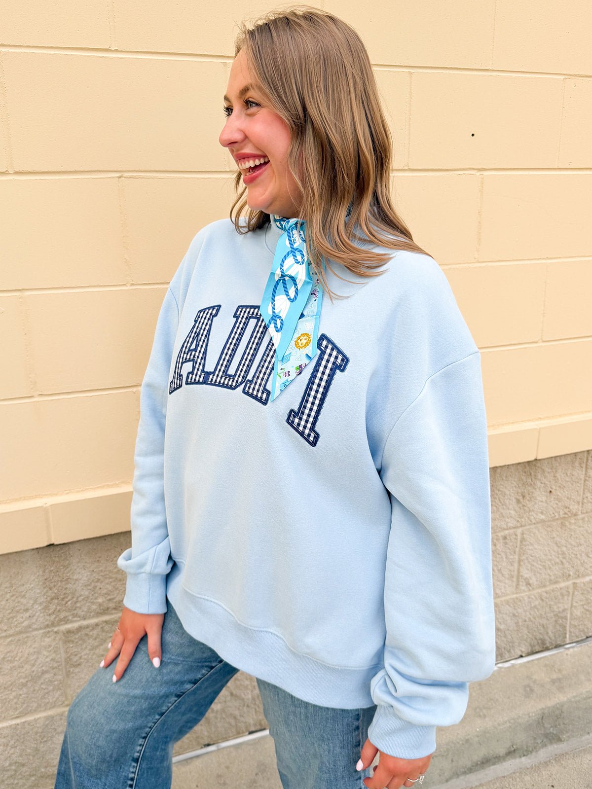 Alpha Delta Pi Mock Neck Crewneck - The Pink Pineapple 850