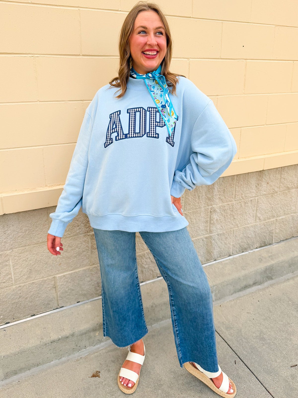 Alpha Delta Pi Mock Neck Crewneck - The Pink Pineapple 850