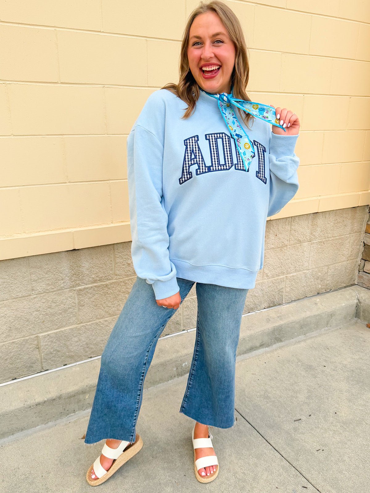 Alpha Delta Pi Mock Neck Crewneck - The Pink Pineapple 850