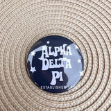 Alpha Delta Pi Navy Stars Button Pin - The Pink Pineapple 850