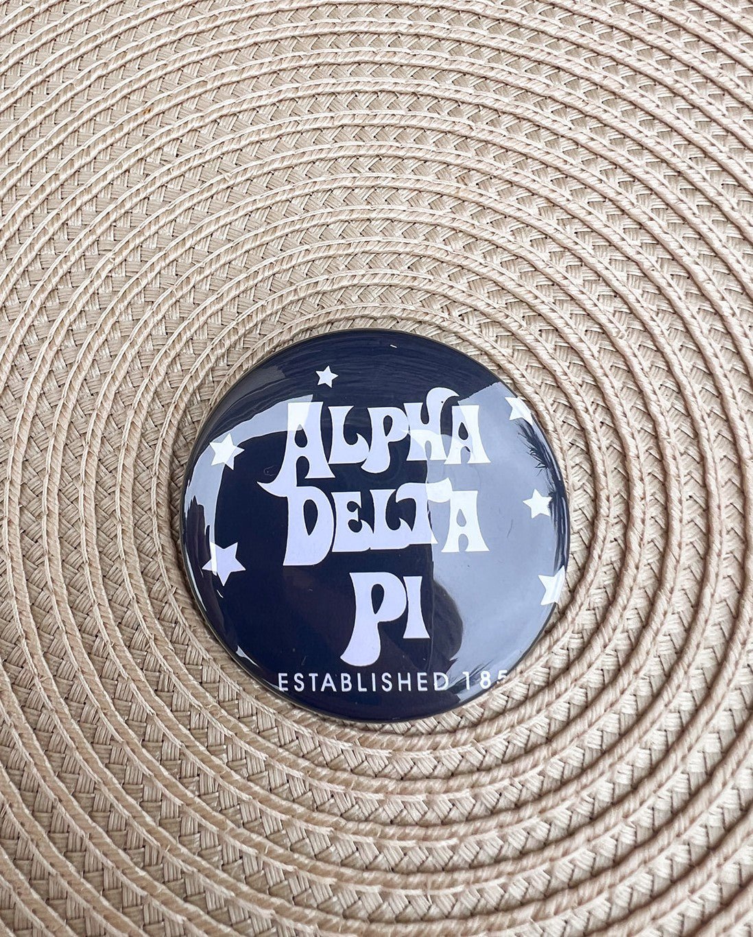 Alpha Delta Pi Navy Stars Button Pin - The Pink Pineapple 850