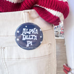 Alpha Delta Pi Navy Stars Button Pin - The Pink Pineapple 850