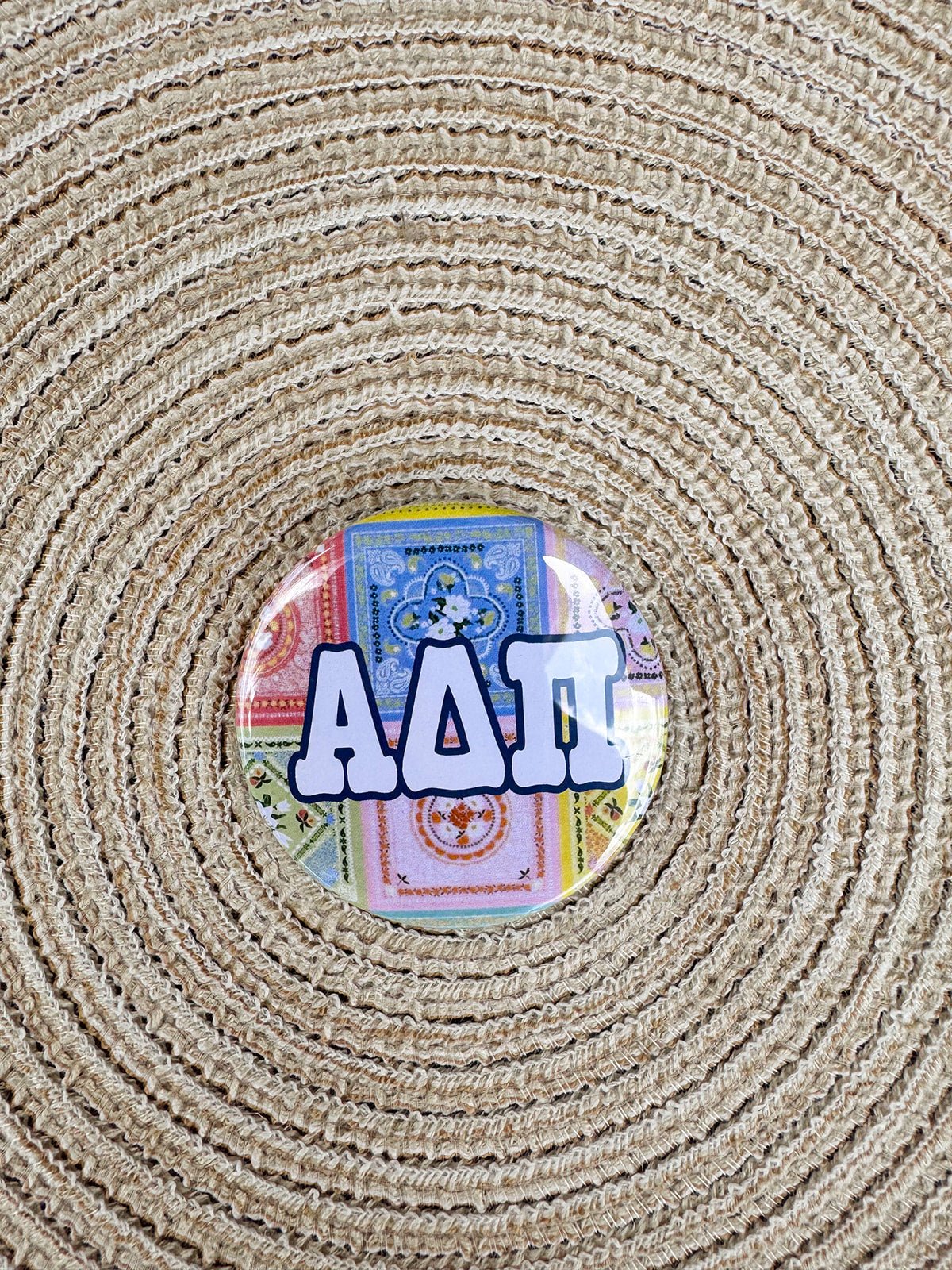 Alpha Delta Pi Pastel Bandana Button Pin - The Pink Pineapple 850