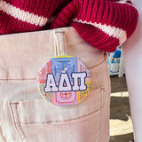 Alpha Delta Pi Pastel Bandana Button Pin - The Pink Pineapple 850