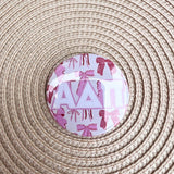 Alpha Delta Pi Pink Bow Button Pin - The Pink Pineapple 850