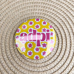 Alpha Delta Pi Pink Stars Button Pin - The Pink Pineapple 850
