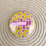 Alpha Delta Pi Pink Stars Button Pin - The Pink Pineapple 850