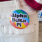 Alpha Delta Pi Rainbow Waves Button Pin - The Pink Pineapple 850