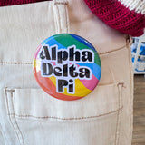 Alpha Delta Pi Rainbow Waves Button Pin - The Pink Pineapple 850