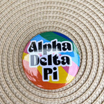 Alpha Delta Pi Rainbow Waves Button Pin - The Pink Pineapple 850