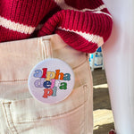 Alpha Delta Pi Retro Rainbow Button Pin - The Pink Pineapple 850