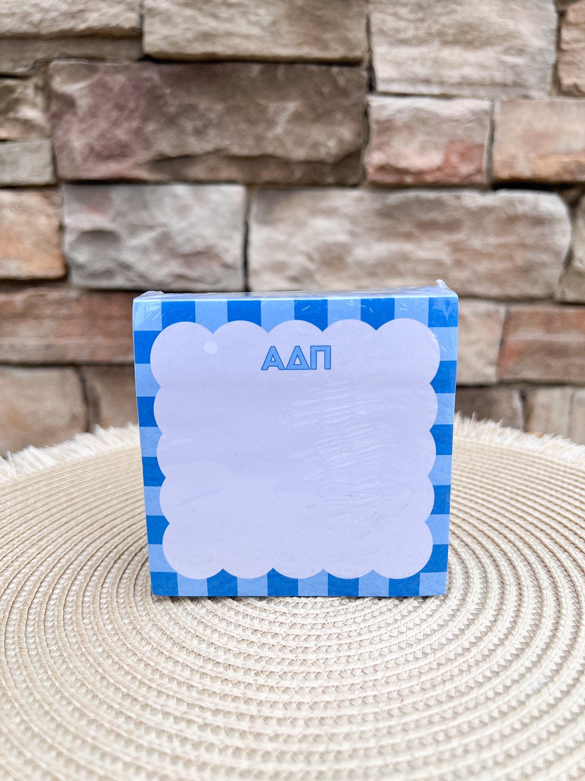 Alpha Delta Pi Sorority Scalloped Notepad Cube - The Pink Pineapple 850