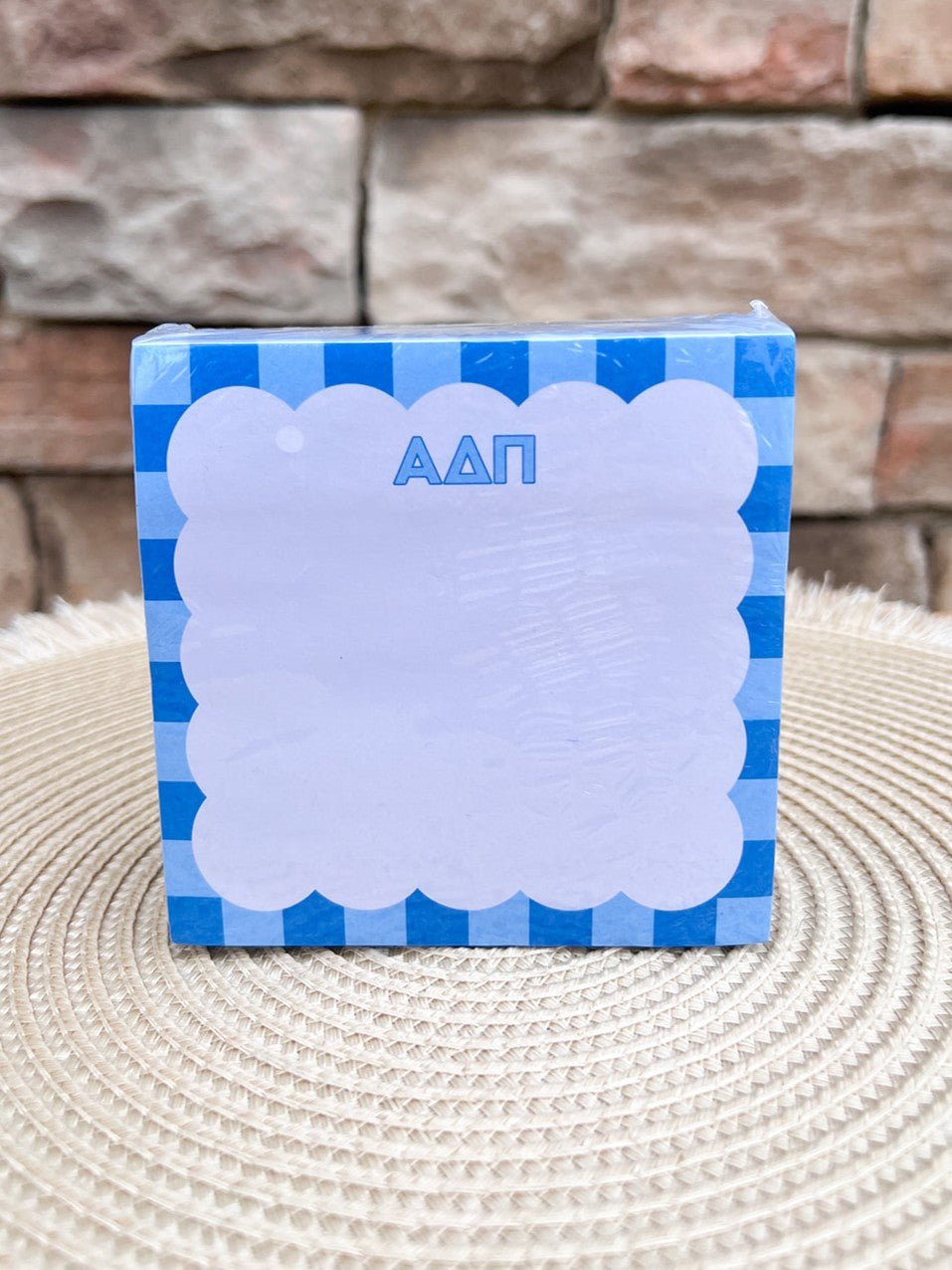 Alpha Delta Pi Sorority Scalloped Notepad Cube - The Pink Pineapple 850