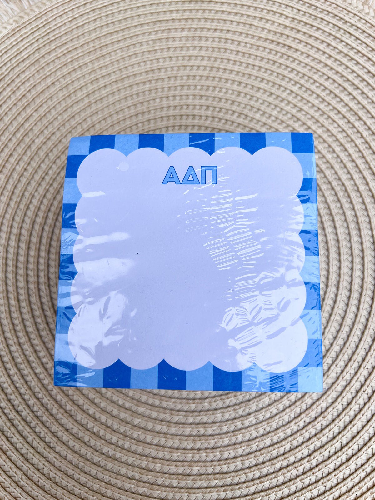Alpha Delta Pi Sorority Scalloped Notepad Cube - The Pink Pineapple 850