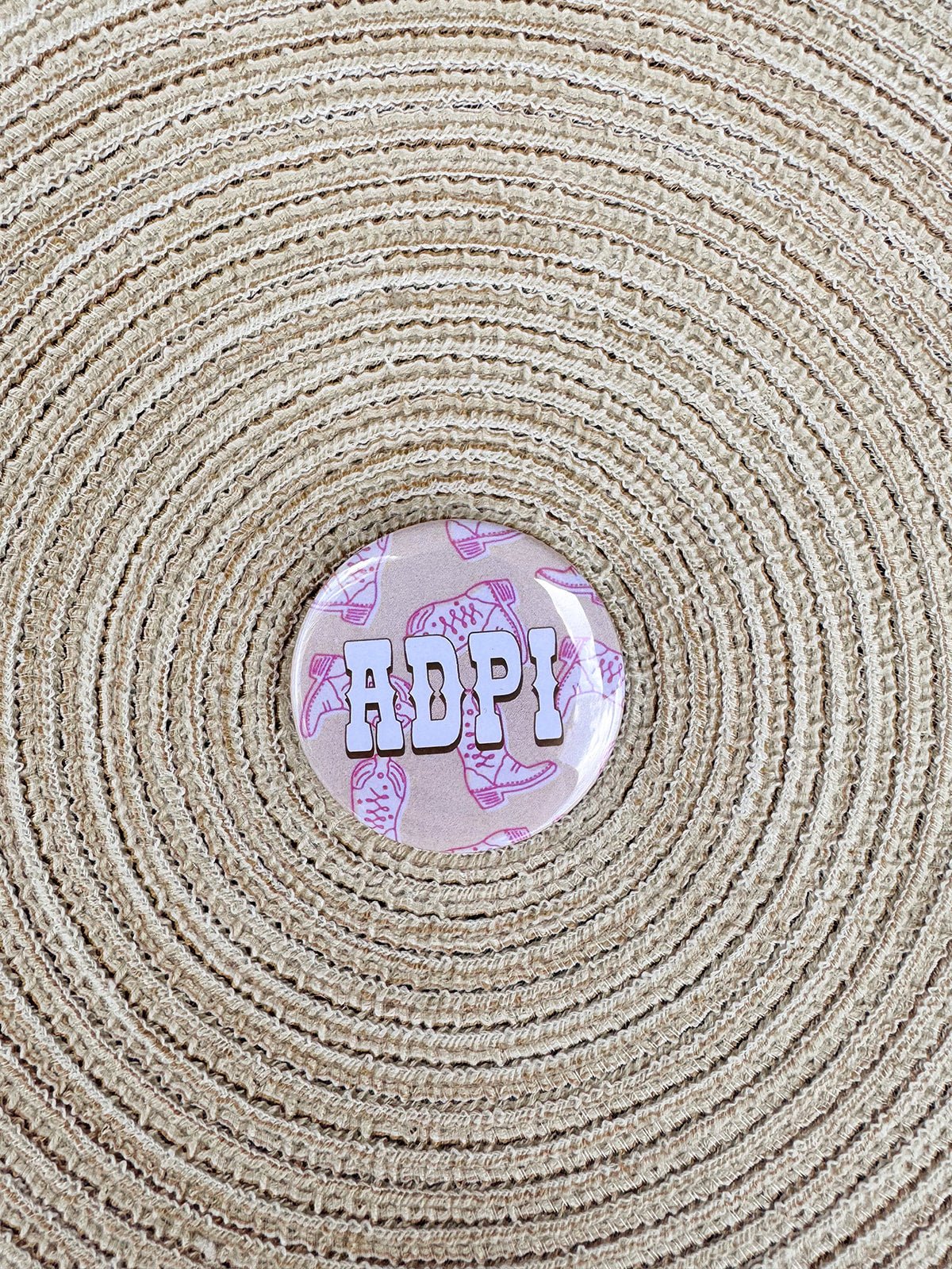 Alpha Delta Pi Western Boots Button Pin - The Pink Pineapple 850