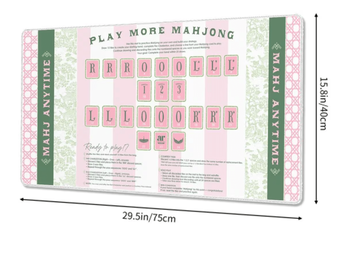 American Mahjong Practice Mat - The Pink Pineapple 850