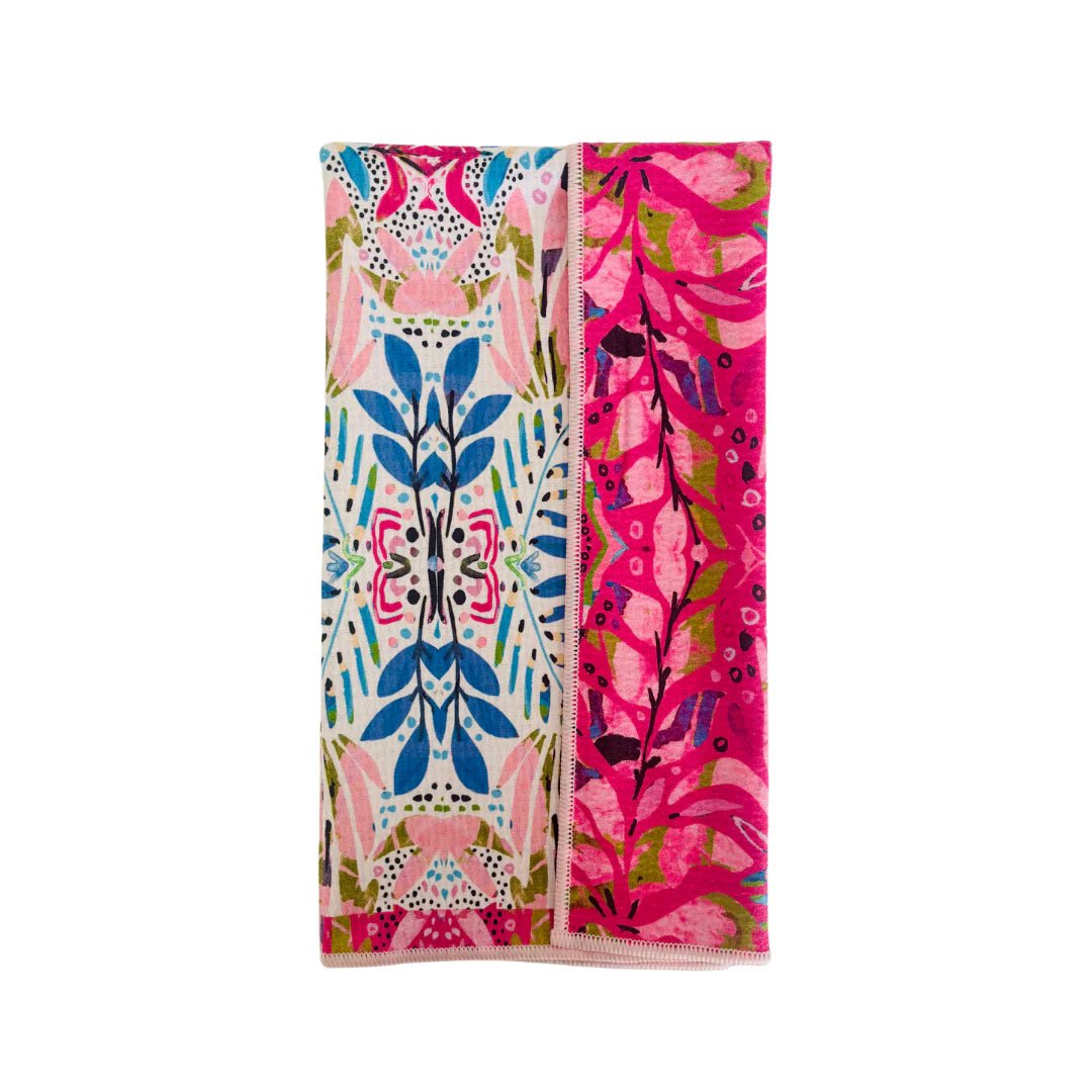 Amina Reversible Tea Towel - The Pink Pineapple 850