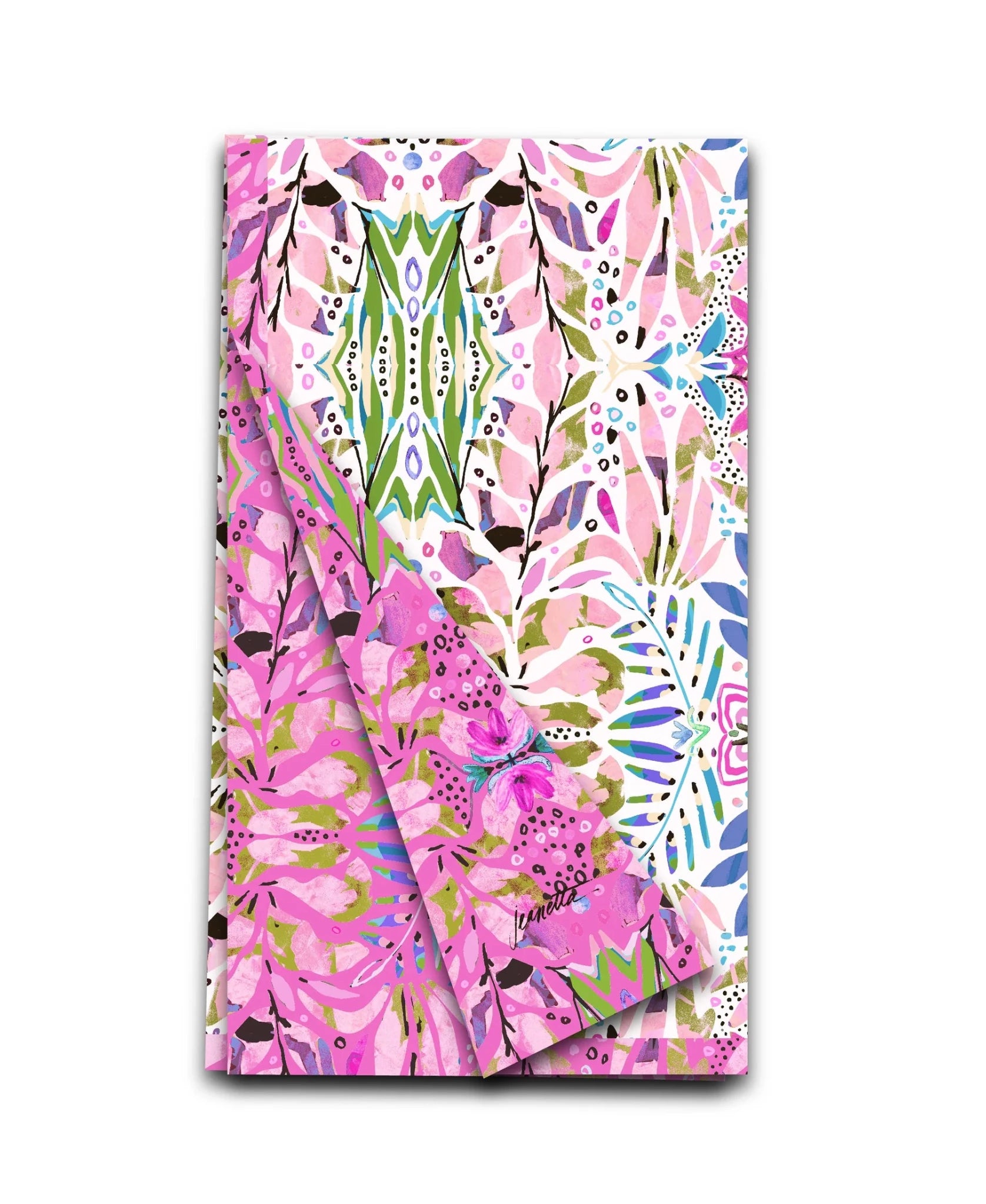 Amina Reversible Tea Towel - The Pink Pineapple 850