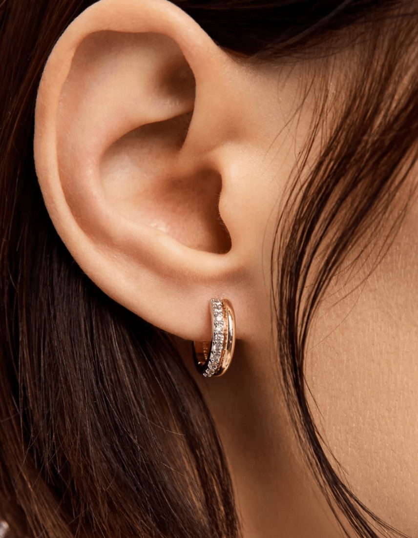 [Ana Luisa] Asher Pave Huggie Earrings - The Pink Pineapple 850
